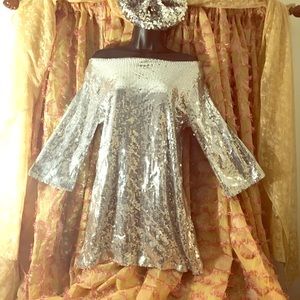 Stylish sexy sequence mini dress.